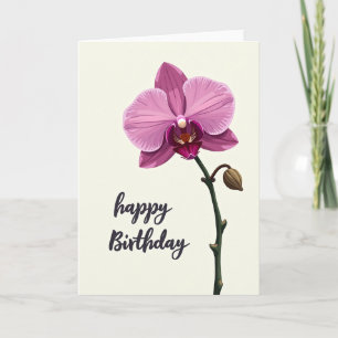 Carte d'anniversaire à l'orchidée charmante