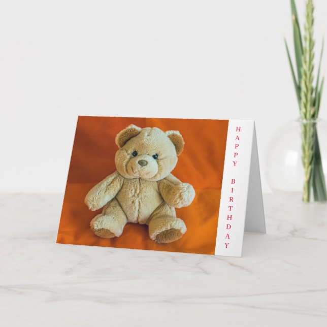 Carte d'anniversaire à l'ours en peluche (Devant)