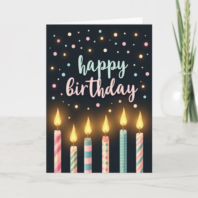Carte d'anniversaire à lueur pastel (Devant)