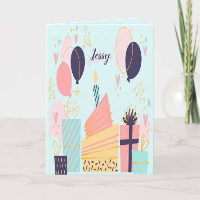 Carte d'anniversaire à main levée (Devant)