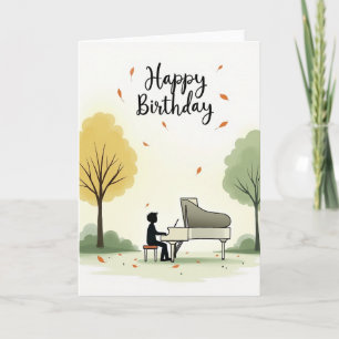 Carte d'anniversaire à mélodie de piano