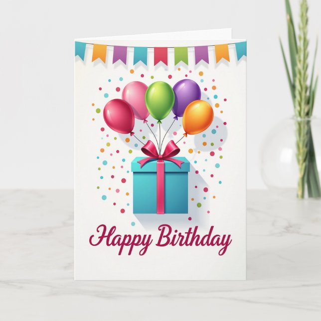 Carte d'anniversaire à motif de ballons (Devant)