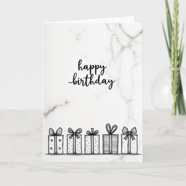 Carte d'anniversaire à motif de boîte cadeau (Devant)