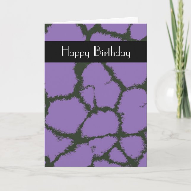 Carte d'anniversaire à motif de fourrure de girafe (Devant)