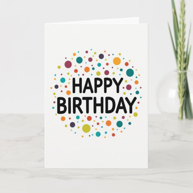 Carte d'anniversaire à motif de points joyeux (Devant)