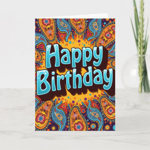 Carte d'anniversaire à motif Paisley