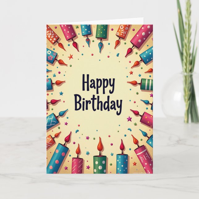 Carte d'anniversaire à motif vibrant (Devant)