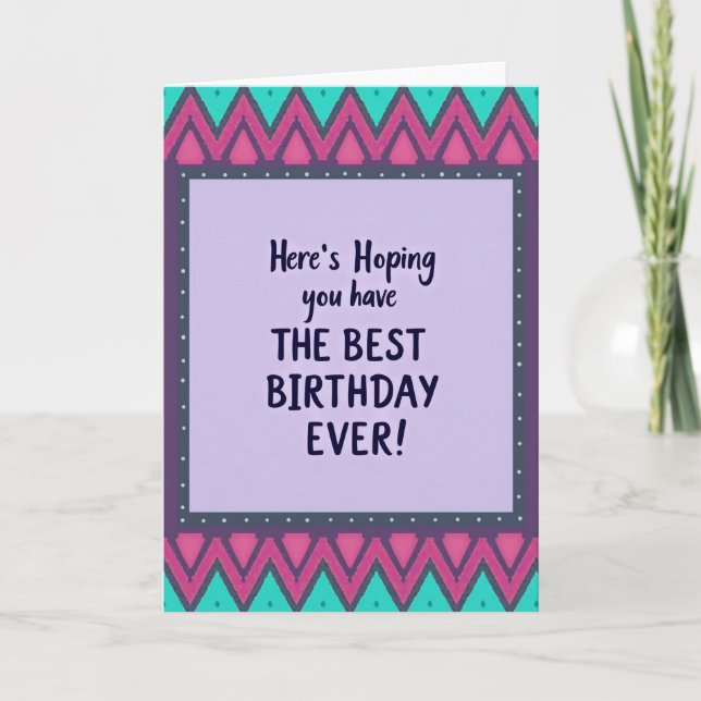 Carte d'anniversaire à motif zigzag (Devant)
