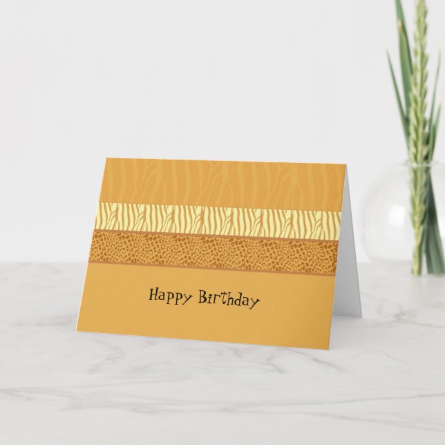 Carte d'anniversaire à motifs animaux (Devant)