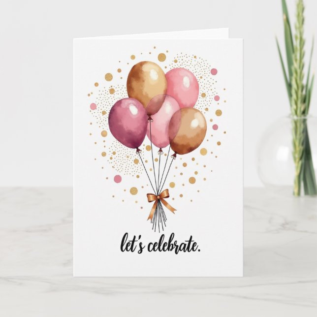 Carte d'anniversaire à orbes flottants aquarelle (Devant)