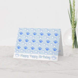 Carte d'anniversaire à patte bleu clair et blanc