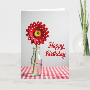 Carte d'anniversaire à pétale à pois