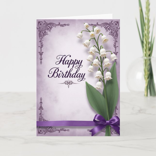 Carte d'anniversaire à pétale blanc (Devant)