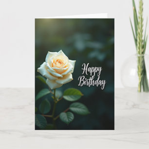 Carte d'anniversaire à pétale crémeux