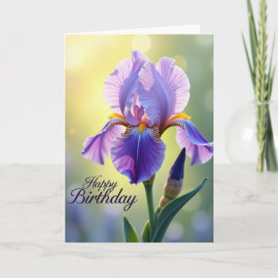 Carte d'anniversaire à pétale de lavande