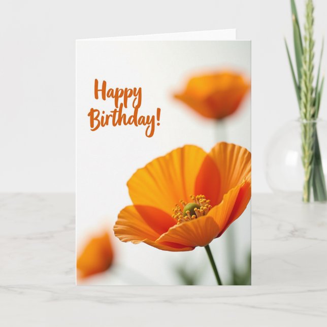 Carte d'anniversaire à pétale de mandarine (Devant)