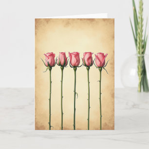 Carte d'anniversaire à pétale de rose