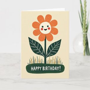 Carte d'anniversaire à pétale fantaisiste
