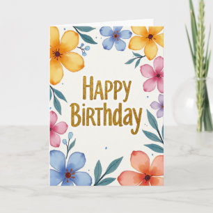 Carte d'anniversaire à pétale festive