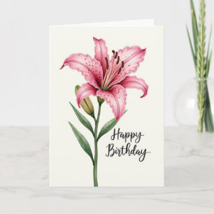 Carte d'anniversaire à pétale floral