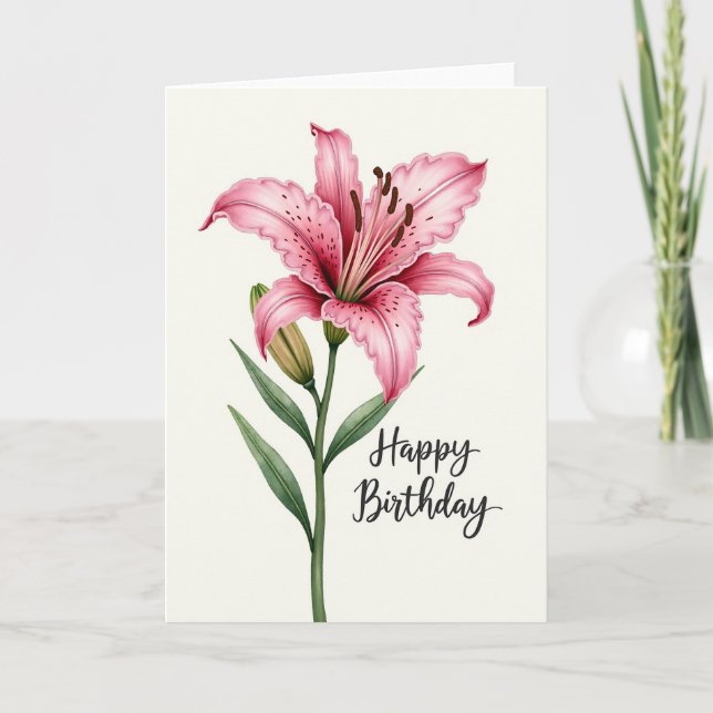Carte d'anniversaire à pétale floral (Devant)