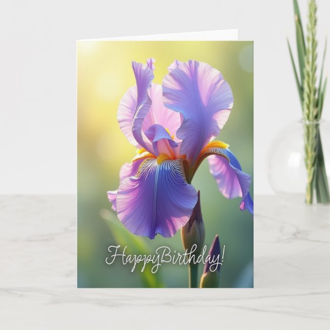 Carte d'anniversaire à pétale lumineux (Devant)