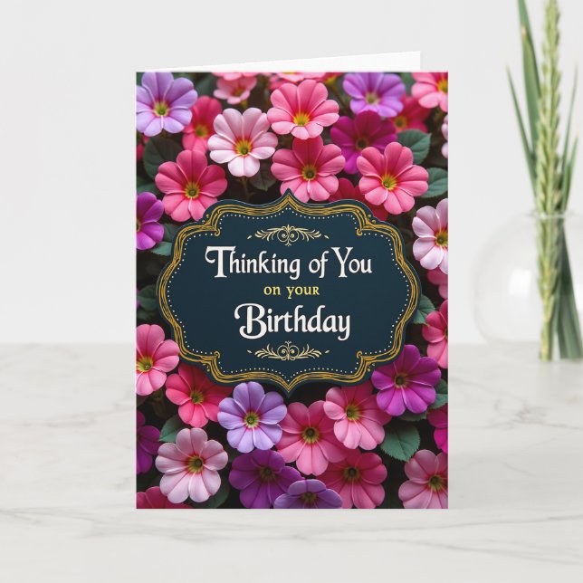Carte d'anniversaire à plaque dorée (Devant)