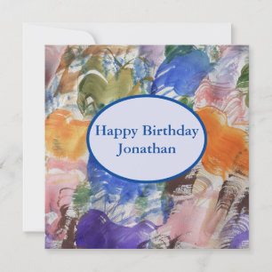 Carte d'anniversaire à plat Abstrait