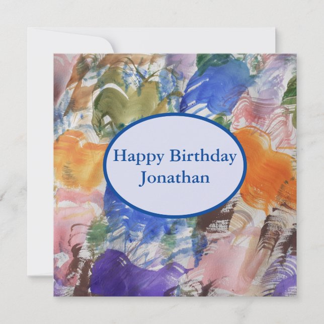 Carte d'anniversaire à plat Abstrait (Devant)