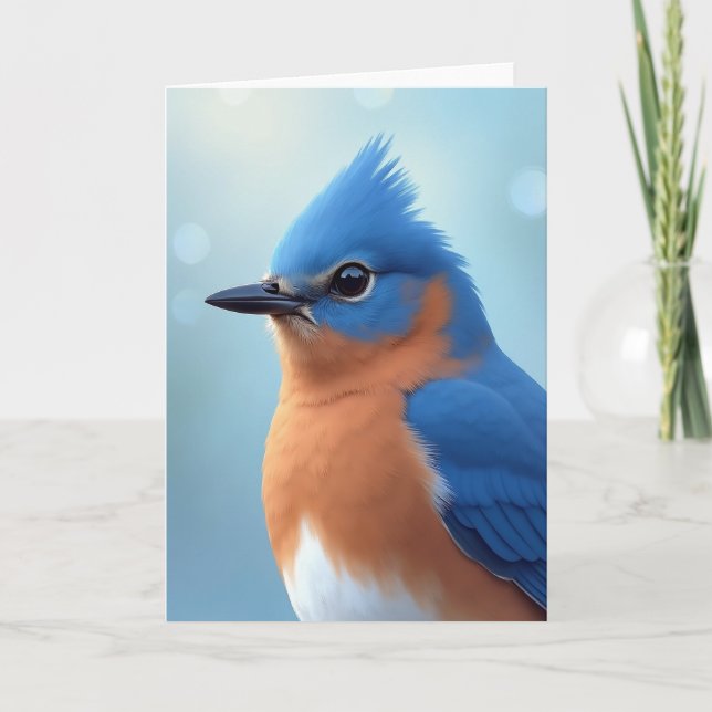 Carte d'anniversaire à plumes joyeuse (Devant)