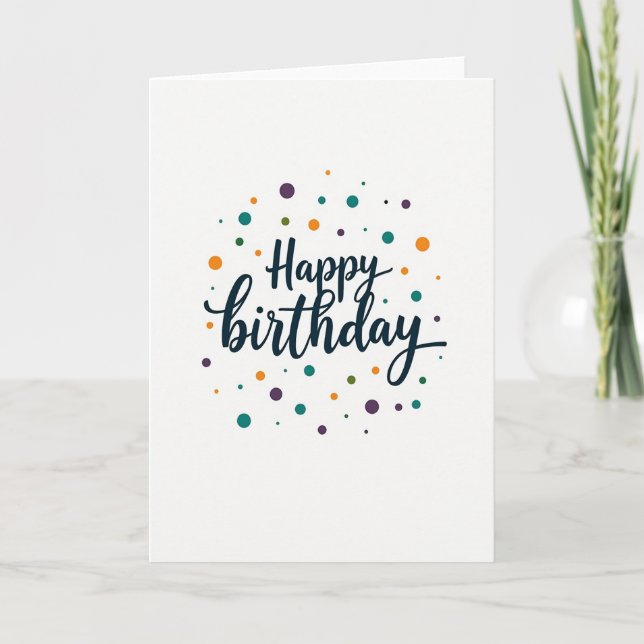 Carte d'anniversaire à points capricieux (Devant)