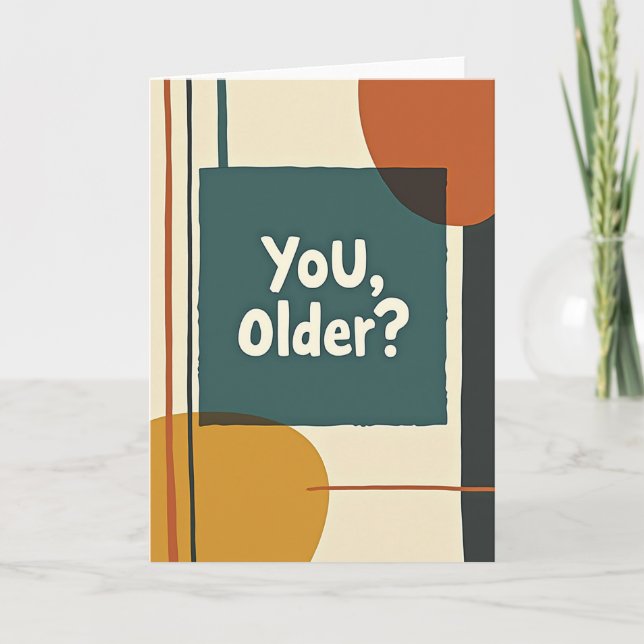 Carte d'anniversaire à question rétro (Devant)