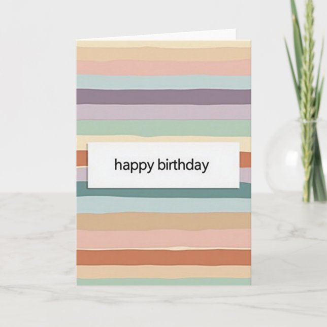 Carte d'anniversaire à rayures atténuées (Devant)