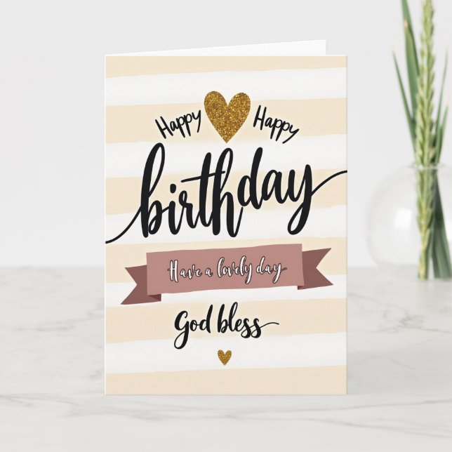 Carte d'anniversaire à rayures douces (Devant)