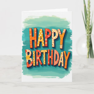 Carte d'anniversaire à rayures fantaisistes