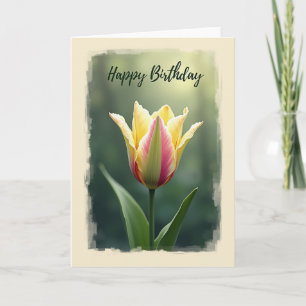 Carte d'anniversaire à rayures florales