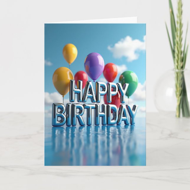 Carte d'anniversaire à reflets brillants (Devant)