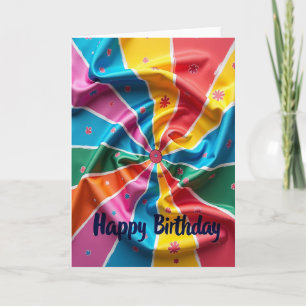 Carte d'anniversaire à roue joyeuse