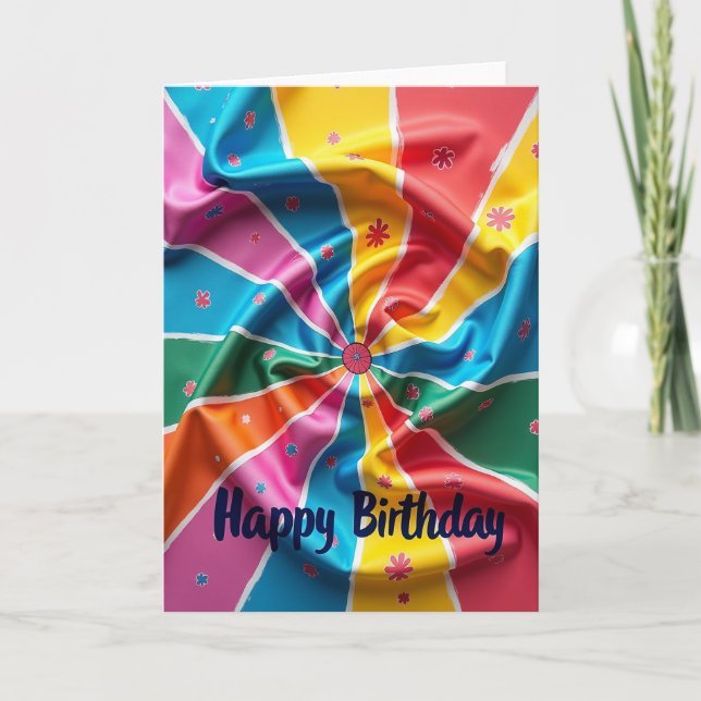 Carte d'anniversaire à roue joyeuse (Devant)