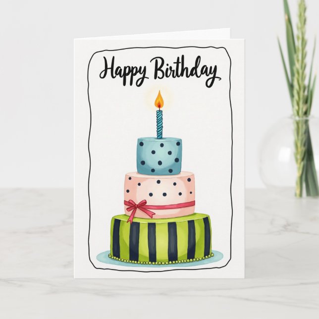 Carte d'anniversaire à ruban (Devant)