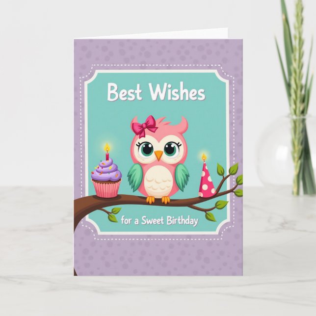 Carte d'anniversaire à ruban fuchsia (Devant)