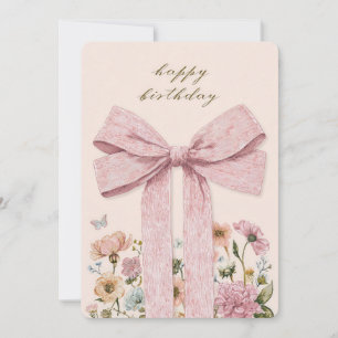 Carte d'anniversaire à ruban rose