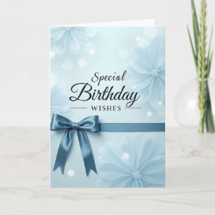 Carte d'anniversaire à ruban sarcelle