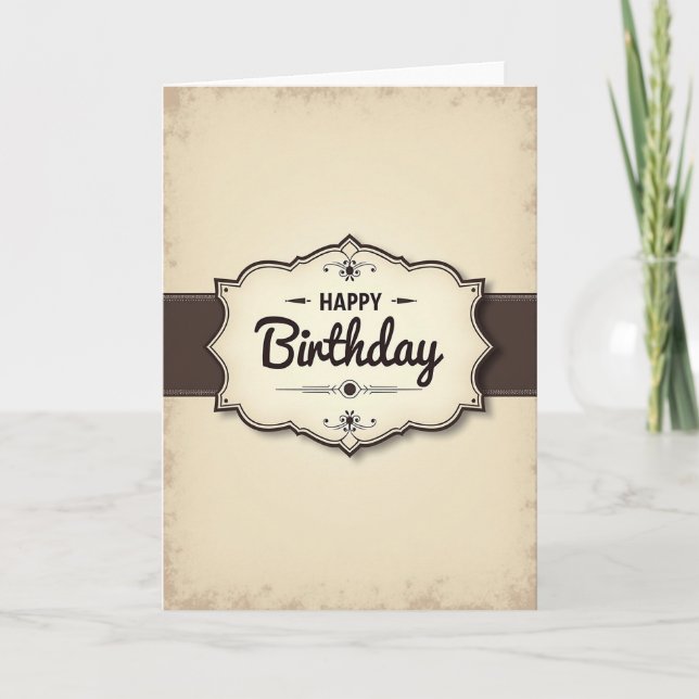 Carte d'anniversaire à ruban vintage (Devant)