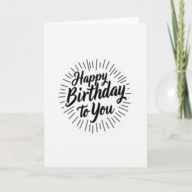 Carte d'anniversaire à script (Devant)