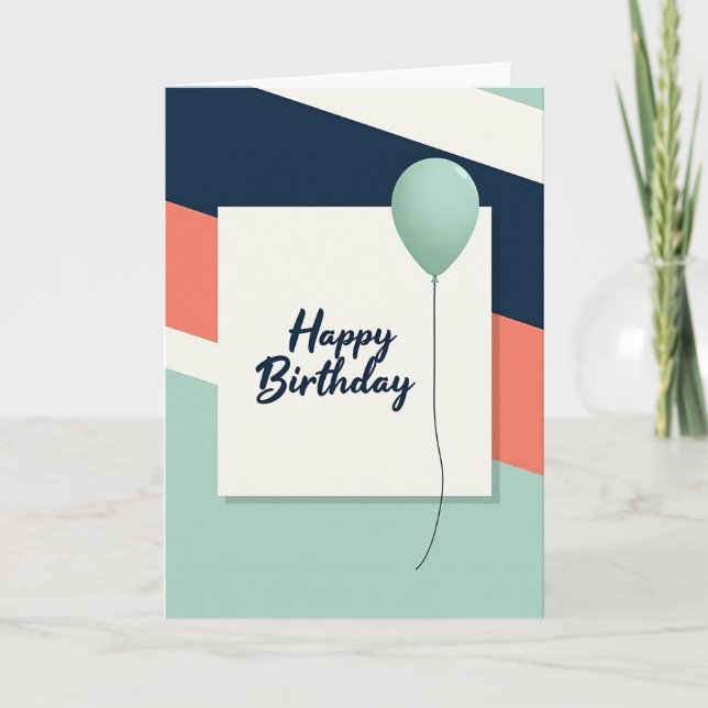 Carte d'anniversaire à script minimaliste (Devant)