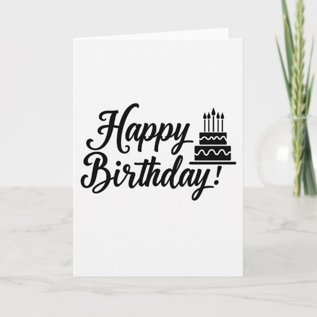 Carte d'anniversaire à silhouette noire (Devant)