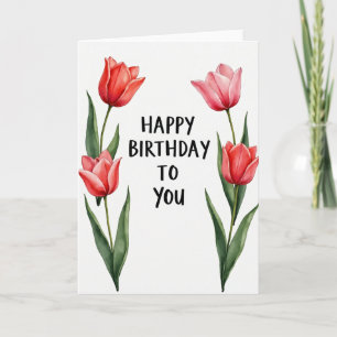 Carte d'anniversaire à symétrie florale
