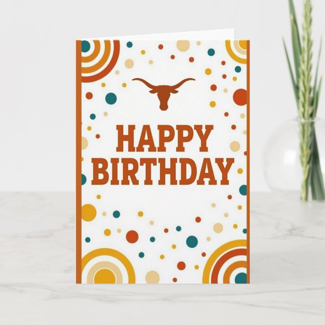 Carte d'anniversaire à tête cornue (Devant)