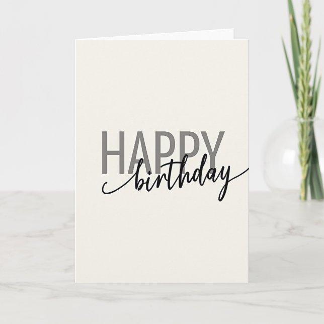 Carte d'anniversaire à texte moderne (Devant)